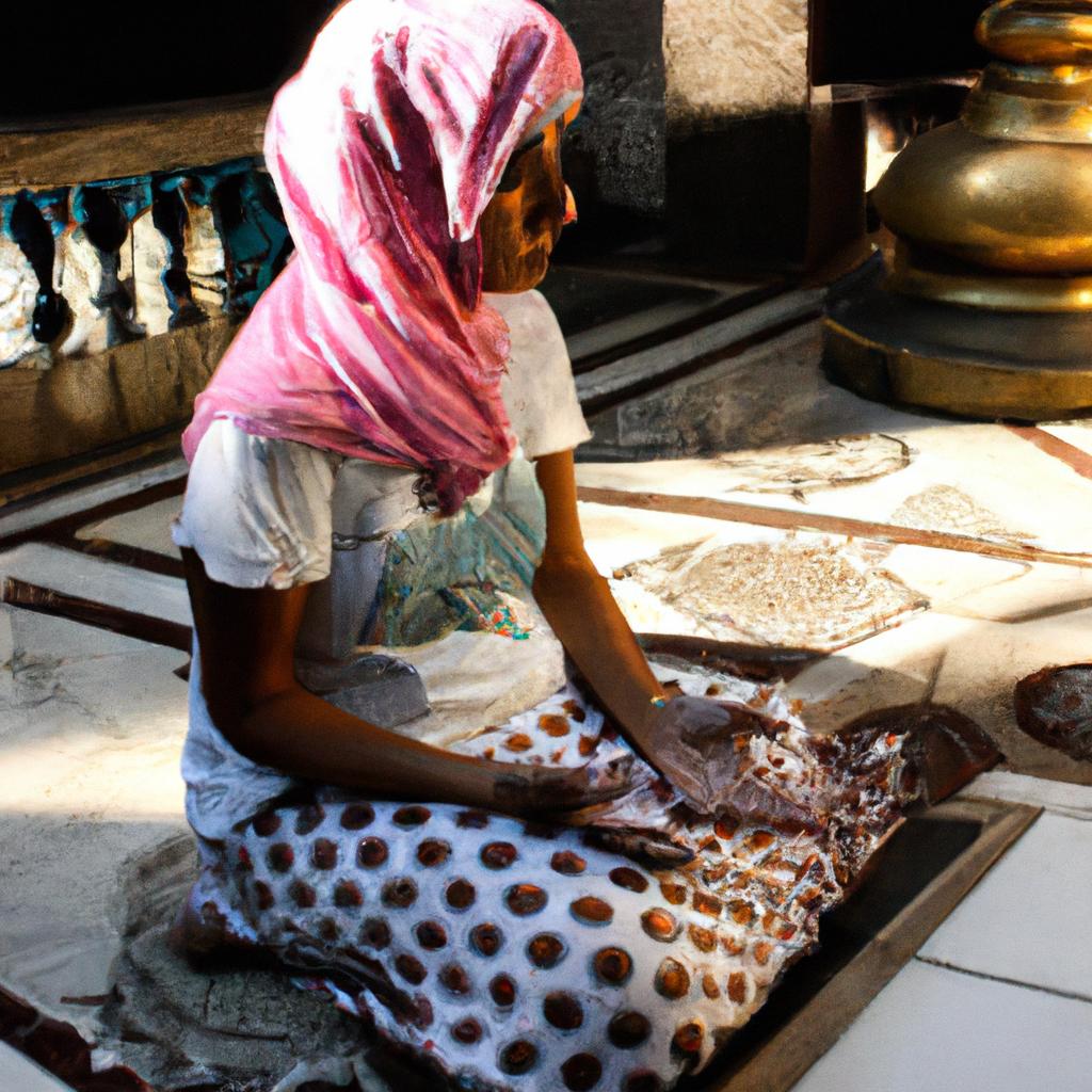 Person studying various religious practices